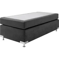 Westfalia Schlafkomfort Boxspringbett "Holland", grau (anthrazit), B:92cm L:201cm, Microvelours