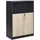 Beliani Zehna Büroschrank 117 x 80 x 40 cm Heller Holzfarbton/Schwarz