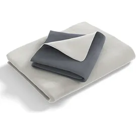 Bett1.de Soft Breeze Satin Silber/Anthrazit 155 x 220 cm + 40 x 80 cm