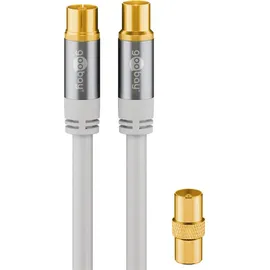 goobay 70325 TV-Antennenkabel, Koax-Buchse auf Koax-Stecker, 4-fach geschirmt, 135 dB typ, 4x m,