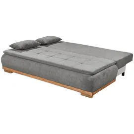 ed exciting design Schlafsofa - Dunkelgrau - mit Bettkasten sowie Rücken- und Armlehnkissen grau