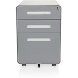 HJH Office Rollcontainer COLOR PLUS I Stahl Weiß/Grau Schubladenschrank mit Rollen, A4 Hängeregister, abschließbar