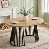 stilvora Ausziehtisch 120 x 76 x 80 cm Eichenfarbe/schwarz