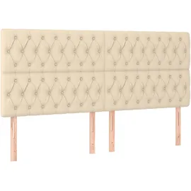 vidaXL Boxspringbett mit Matratze Creme 200x200 cm Stoff