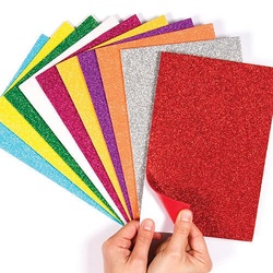 Selbstklebende Schaumstoff-Bögen - glitzernd (pro Set 10) Bastelbedarf Verzierung & Dekorationen