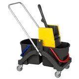 Vermop Aquva 2 x 17 l Reinigungswagen handlicher Fahreimer Putzwagen mit Presse und Eimer