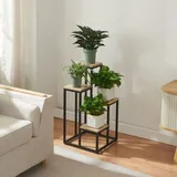 [en.casa] Blumentreppe Ameland 60 x 30 cm Schwarz