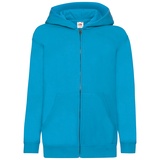 Fruit of the Loom KIDS CLASSIC HOODED SWEAT JACKET - Unisex Kinder Kapuzen Sweat-jacke, azurblau, 116