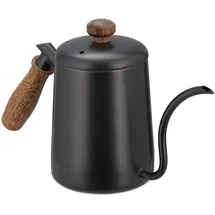 Relaxdays Teekanne Anthrazit/Braun 0,55 l