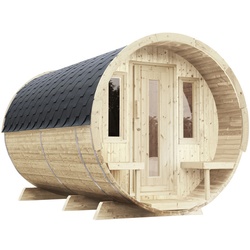 WOLFF FINNHAUS Fasssauna »De luxe«, Fichtenholz, beige, 6 Personen