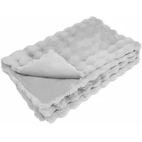 VidaXL Kunstfell Kaninchenfell Decke Grau 130 x 150 cm