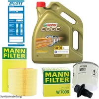 5L Castrol Edge LL 5W-30 + Ölfilter + Luftfilter + Ablassschraube