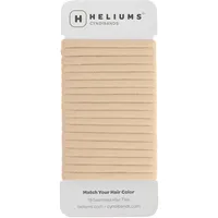 Heliums Nahtlose Haargummis – 18 Stück, Beige Blond, Skinny 6 mm, 4,4 cm Durchmesser, mittlerer Halt für feines bis normales Haar