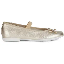 GEOX JR PLIE' D Ballet Flat, Platinum, 34 EU