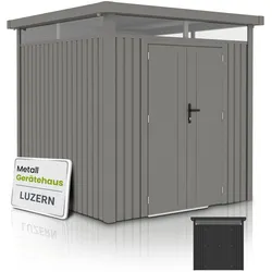 Juskys Gerätehaus Luzern 5,3 m2 - Metall Geräteschuppen - wetterfest & abschließbar - Taupe