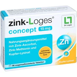 Dr. Loges Zink-Loges concept 15 mg magensaftresistente Tabletten 90 St.