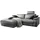 KAWOLA Sofa LOLA Ecksofa Stoff schwarz mit motorischer Relaxfunktion Recamiere links - Schwarz