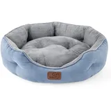 BEDSURE Katzenbett waschbar Katzen Bettchen - 51x48x15cm Katzen Bett mit zweiseitig Innenkissen Katzenschlafplatz für Katzen oder kleine Hunde, blau