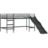 vidaXL Kinder-Loftbett mit Rutsche Schwarz und Anthrazit 100 x 200 cm