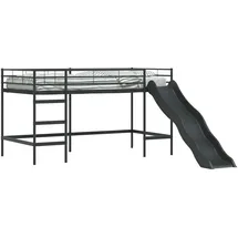 vidaXL Kinder-Loftbett mit Rutsche Schwarz und Anthrazit 100 x 200 cm