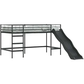 vidaXL Kinder-Loftbett mit Rutsche Schwarz und Anthrazit 100 x 200 cm