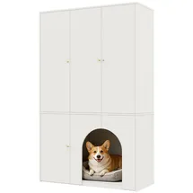 Okwish Kinderkleiderschrank Hochschrank 120 x 50 x 200 cm MDF weiß