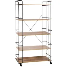 Hti-Living Standregal 5 Regalböden Metall/MDF/Spanplatte 82 x 40 x 151 cm schwarz