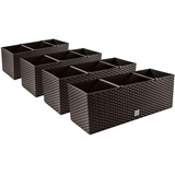 4X Blumenkasten Blumentopf Rattan-Optik Pflanztopf Balkonkasten Pflanzkästen, Umbra