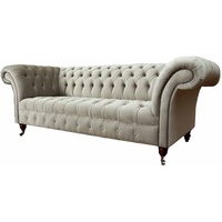 JVmoebel Chesterfield-Sofa, Sofa Chesterfield Klassisch Design Wohnzimmer Sofas 3 Sitzer beige