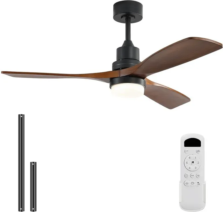 Sofucor 5247 52 Zoll Deckenventilator mit Walnuss-Holzflügeln