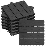 Woltu WPC Terrassenfliesen 30 x 30 cm anthrazit