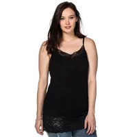 Sheego Spaghetti-Top in schwarz | 46