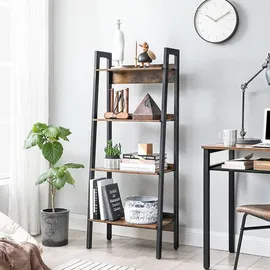 Songmics Bücherregal 56 x 34 x 137,5 cm Braun, Schwarz