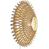 GURU-SHOP GURU SHOP Wandlampe/Wandleuchte, in Bali Handgefertigt aus Naturmaterial, Rattan - Modell Makana, 45x45x18 cm
