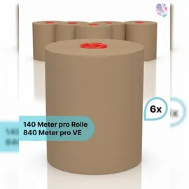 Blanc HYGIENIC Handtuchrollen ECO-Natural 2-lagig 6 x 140 m