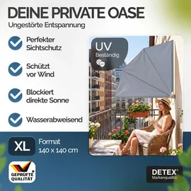 DETEX Balkonfächer 140 x 140 cm grau Polyester 2 St.