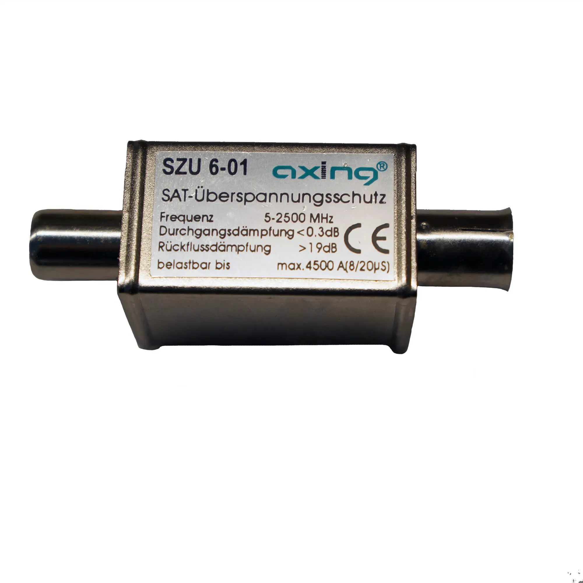 Überspannungsschutzgerät für Kabel-Netze Durchgangsdämpfung < 0,5 dB 1x IEC-Stecker 1x IEC-Buchse