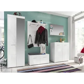 trendteam Amanda Garderobenschrank 62x195x38 cm weiß