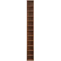 [en.casa] Cd-Regal, Walnuss, Holzwerkstoff, 20x175x20 cm mit 12 Fächern