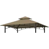 Ontheway 1,5 m x 2,4 m Top Only Grill BBQ Pavillon Dach Dach Doppelstöckiges Ersatzdach Outdoor Pavillon Zelt Dach