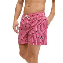 JACK & JONES Badeshorts JPSTMAUI BREEZE MINI STRIPE Rot S