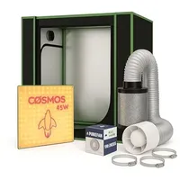 Weedness Mini Grow-Box Set LED Lampe Belüftung 50x35x50 cm Growzelt Growschrank Anbau Indoor