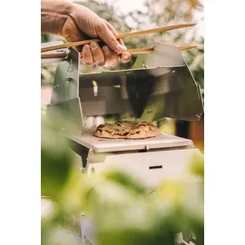 Skotti Pizzastein 24 cm Edelstahl/Stein beige