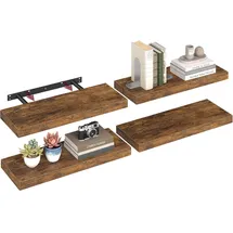 VASAGLE Wandregal 20 x 60 x 3,8 cm Vintagebraun