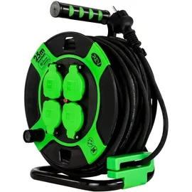 REV Ritter REV Kabeltrommel Kunststoff, Schuko auf 4x Schuko, 25m, H05RR-F 3G1,5 (0010215412)