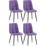 CLP 4er Set Esszimmerstühle Antibes Stoff lila