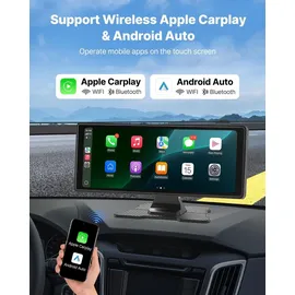 Vevor kabelloses Autoradio (254 mm) HD-Radio mit Touchscreen, Apple CarPlay & Android Auto, Bluetooth, USB, FM, Touchscreen