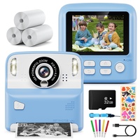 Kinderkamera,Kaishengyuan Sofortbildkamera Kinder Kamera, DigitalKamera 2.4" mit Druckpapier & 32G Karte,Geschenke für Mädchen Jungen 3-12 Jahren (Blau)