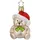 INGE-GLAS Christbaumschmuck Teddy Bär 7cm mundgeblasenes Glas handbemalt - Kuschelbär zum Aufhängen Beige Rot - Weihnachtsbaum Anhänger Teddybär mit Nikolausmütze - Weihnachtsbaumschmuck