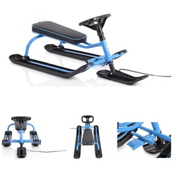 Byox Lenkschlitten Kinderschlitten Vihren, Lenkschlitten, Lenkrad, Zugseil, wasserdichter Sitz blau